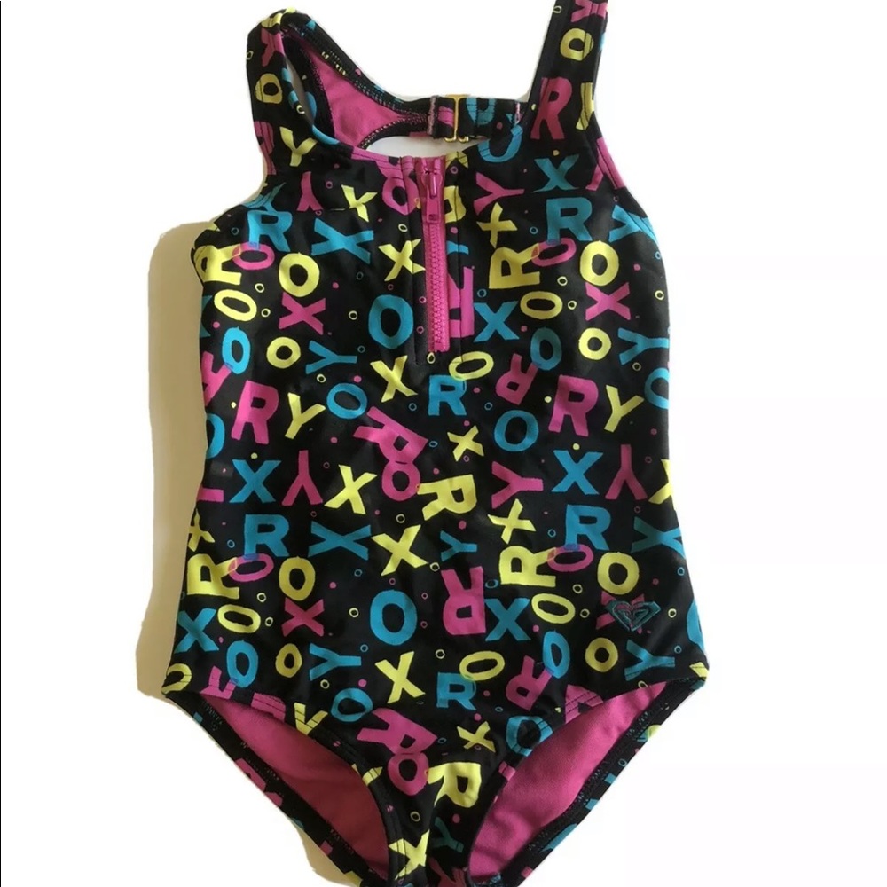Roxy Girls' Bright One Piece, Letters Zip 3T